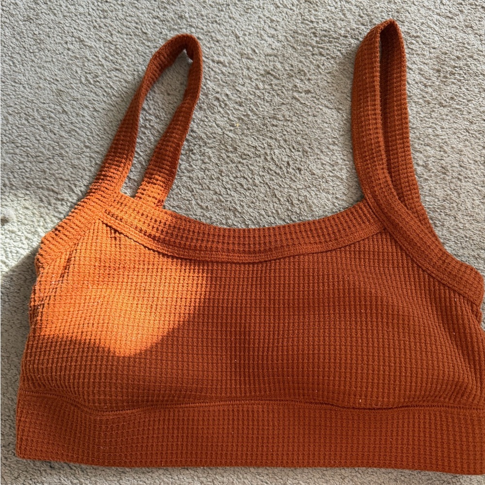 Gilly Hicks Orange Rust Bralette Waffle Knit - Women Size Large